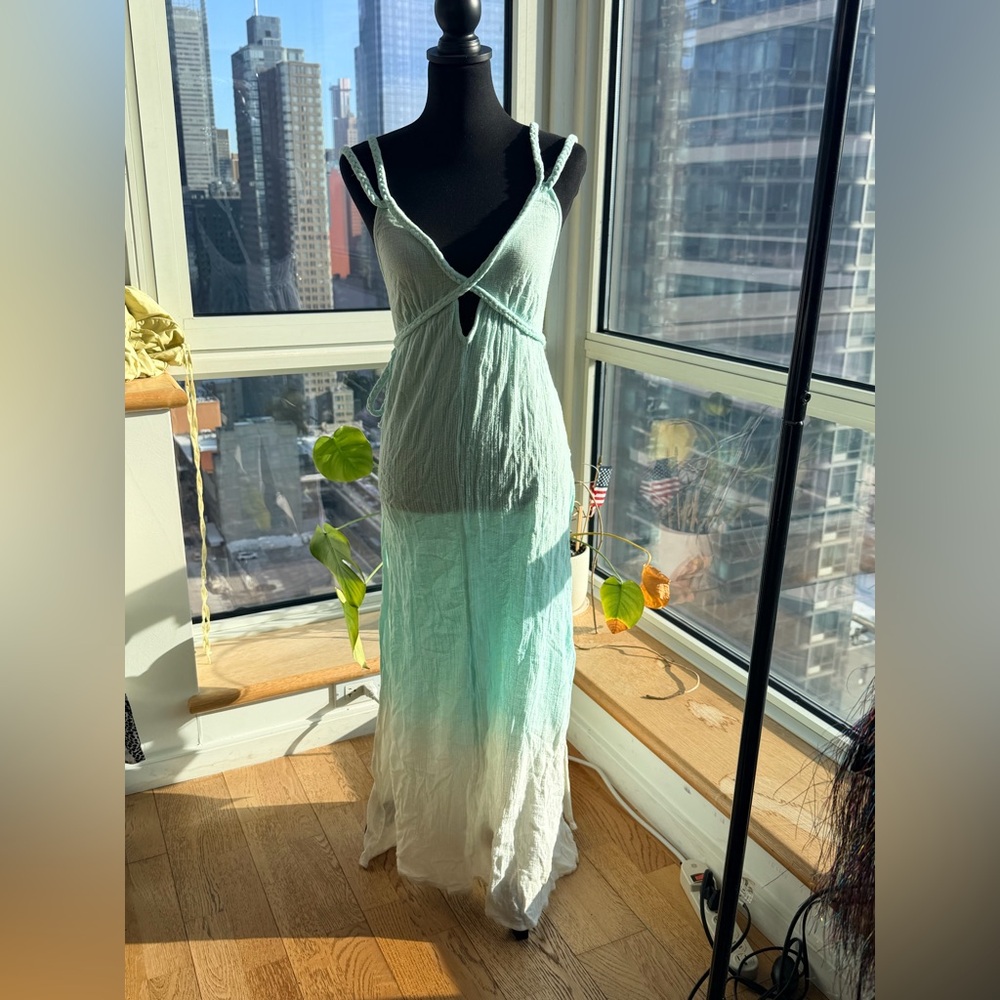 Asos Teal Ombre Maxi Dress